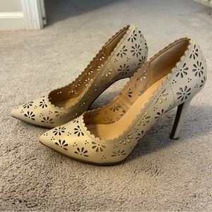Lauren Conrad Nude Flower Peekaboo Heels